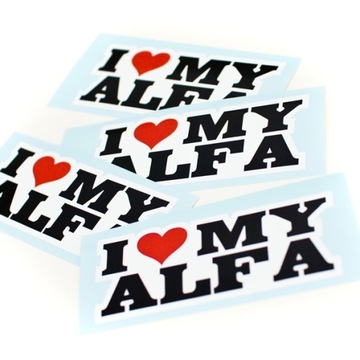 Naklejka sticker I LOVE MY ALFA