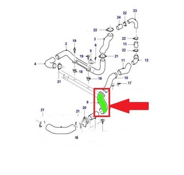 RURA WĄŻ INTERCOOLERA FORD MONDEO MK3 2.0 TDCI