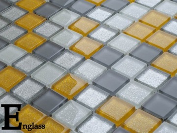 Mozaika szklana żółto szara AMARILLO ENGLASS