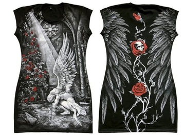 Bluzka koszulka tunika mini ANIOŁ GOTHIC TD46 M