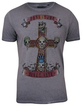 Modny T-shirt Brave Soul - M - Czaszki i Krzyż