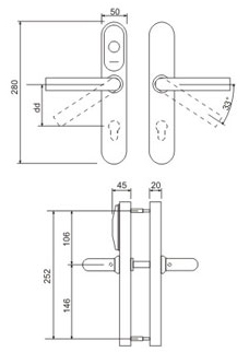 Электронный дверной замок EuroLock EHT RFID