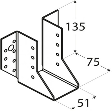 СОЕДИНИТЕЛЬ КРОНШТЕЙНА БАЛКИ WB11 51x135 СЕРТИФИКАТ