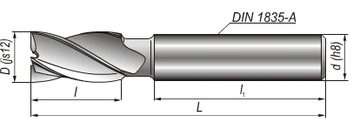 ЦИЛИНДРИЧЕСКАЯ КОНЦЕВАЯ ФРЕЗА 8 DIN844 8 мм 4-ЛЕПОСТНЫЕ ФРЕЗЫ