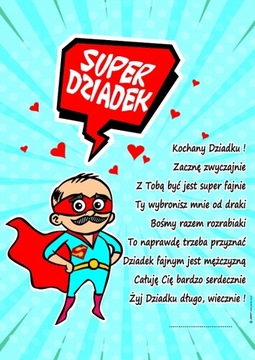 dyplom SUPER DZIADEK prezent urodziny dziadka