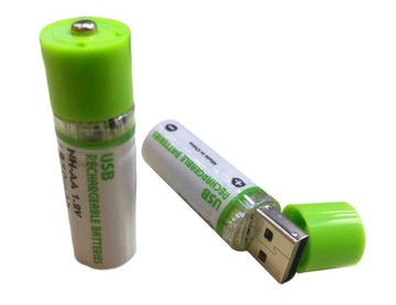 2 x BATERIA AKUMULATOREK AA ŁADOWANE z USB 1450mAh