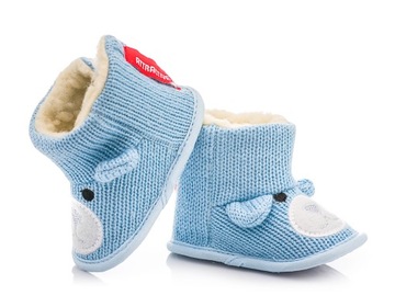 CIEPŁE BUCIKI KOZACZKI NIEMOWLĘCE TEDDY BLUE 18/19