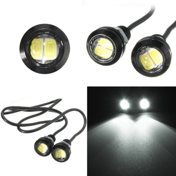 ŚWIATŁA DRL LED 2W dzienne 2szt wodoodporne 2x80lm