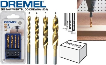 НАБОР ИЗ 4 ТИТАНОВЫХ СВЕРЛ ПО ДЕРЕВО (636) DREMEL