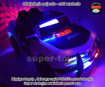 SUPER SAMOCHÓD POLICYJNY NA AKUMULATOR MIĘKKIE KOŁ