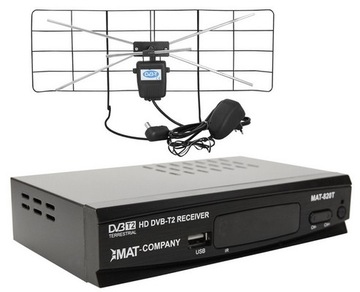 CYFROWY ZESTAW DVB-T ANTENA POKOJOWA+DEKODER/TUNER