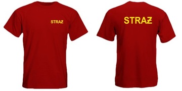 Koszulka czerwona t-shirt STRAŻ OSP rozmiar XXL Flex