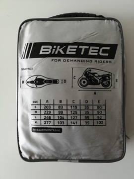 Чехол для мотоцикла BIKETEC Aquatec M отличный