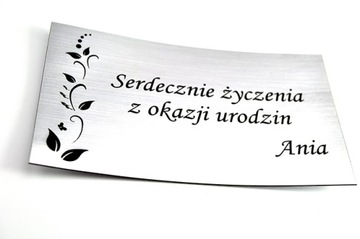 Naklejka, dowolne życzenia, Tabliczka grawerowana !