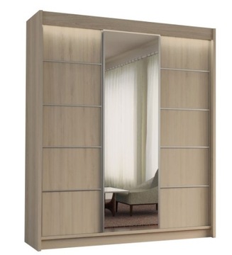 SZAFA PRZESUWNA 180 biała sonoma wenge czarna M180