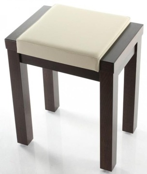 Taboret DREWNIANY LINEA stołek miękkie siedzisko