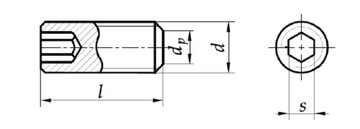 Установочный винт M20x40 с потайной головкой, черный DIN 913 1 шт.