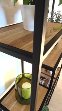 Книжный шкаф лофт, современный дизайн полок, НАТУРАЛЬНЫЙ ДУБ