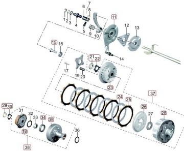 СЦЕПЛЕНИЕ LONCIN 250 QUAD BS250S5 JIANSHE ROMET