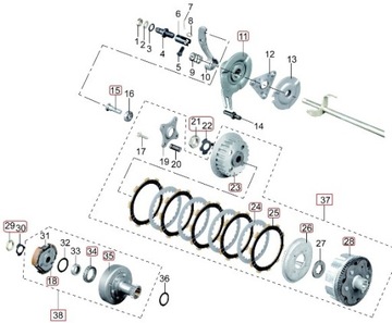 SPRZĘGŁO KPL LONCIN 250 QUAD BS250S5 JIANSHE ROMET