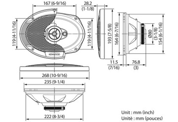 KENWOOD KFC-S6966 АВТОМОБИЛЬНЫЕ ДИНАМИКИ 400ВТ RMS45ВТ