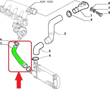 PŘÍVOD TURBO INTERCOOLER FIAT MULTIPLA 1.9 JTD