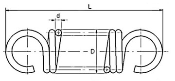 Пружина растяжения 1,5х10х100, оцинкованная.