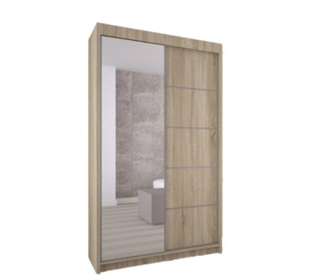 SZAFA PRZESUWNA biała czarna 120cm lustro LED M120