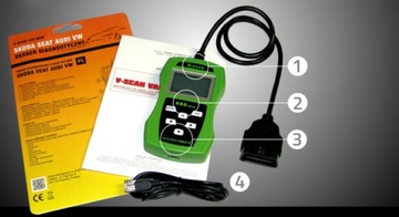 Tester SKANER diagnostyczny OBD2 VSCAN VAG K+CAN VW SKODA SEAT AUDI polski