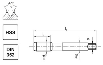 Ручной кран М6 DIN-352 HSS FANAR A1-230001-0060