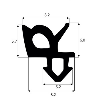 Уплотнитель для окон Черный ПВХ REHAU S-1387 - 40м