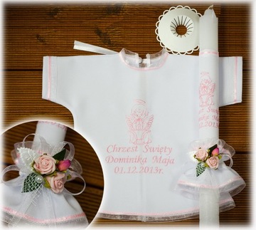 НА КРЕЩЕНИЕ БЕЛАЯ ФУТБОЛКА И ВЫШИВКА СВЕЧА