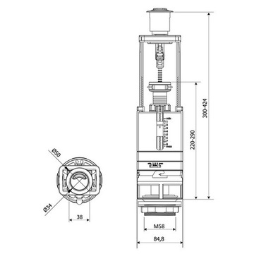 СЛИВНОЙ КЛАПАН KK-POL ДЛЯ 3/6L COMPACT