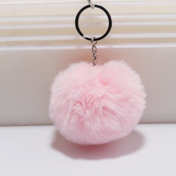 POMPON BRELOK FUTRO KEYCHAIN ZAWIESZKA DO KLUCZY