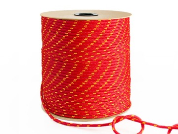 Lina Linka Żeglarska Polipropylenowa 5mm Pleciona uniwersalna CZERWONA 200m