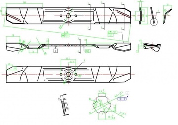 Nóż traktorka MTD Bolens 53,8cm 942-0616 742-0616