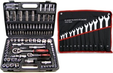 ZESTAW KLUCZY NASADOWYCH KLUCZE NASADOWE 108+ 6-22 mm 12 SZTUK NASADKI TORX