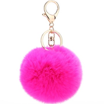 POMPON BRELOK NATURALNE FUTERKO KEYCHAIN ZAWIESZKA