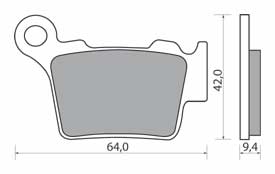 ЗАДНИЕ ТОРМОЗНЫЕ КОЛОДКИ BRENTA BR3056 KTM SX EXC 450