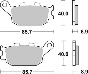 ТОРМОЗНЫЕ КОЛОДКИ HONDA CBF 500 REAR 04-08 SBS CERAM