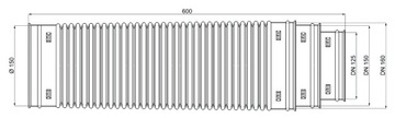 Труба для подключения каминов Ду 150мм.