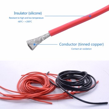 Przewód silikonowy 16 AWG brązowy 1mb