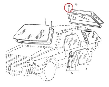 Уплотнитель заднего стекла для Wedge VW Golf 2 Mk II