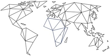NAKLEJKI NA ŚCIANĘ GEOMETRYCZNA MAPA ŚWIATA 200cm