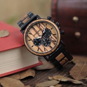 Zegarek Bobo Bird P09 Drewniany Bransoleta+Pudełko