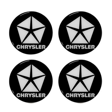 EMBLEMAT LOGO ZNACZEK 3D Chrysler 50 mm 4szt.