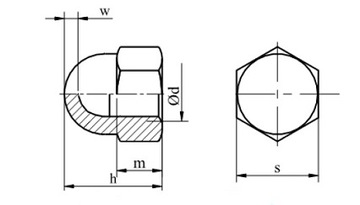 Накидная гайка M16, оцинкованная DIN1587, 1 шт.