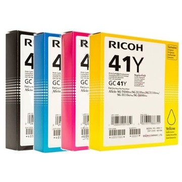 4x RICOH TUSZ ŻEL GC41 DO SG3100SNW, SG3110, K3100