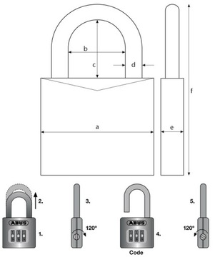 КОМБИНИРОВАННЫЙ НАВЕСНОЙ ЗАМОК ABUS 160/40 MARINE UV НАРУЖНЫЙ