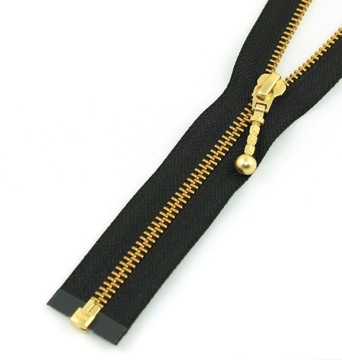 YKK zamek metalowy 80cm rozdzielczy ZŁOTY ozdobny